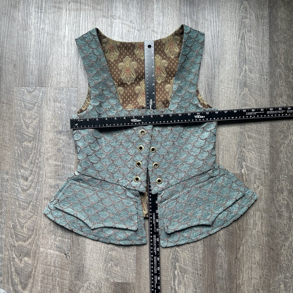 Renaissance Blue Handmade Bonice Multi Color Thick New Approx Women's Small $250 - Picture 7 of 8